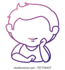 cute little boy lying character