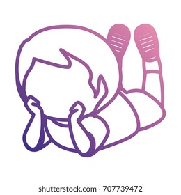 cute little boy lying character