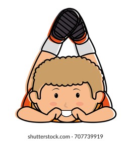 cute little boy lying character
