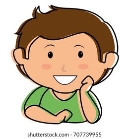 cute little boy lying character