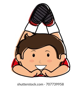 cute little boy lying character