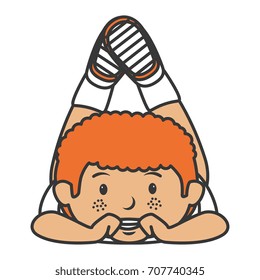 cute little boy lying character