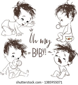 colección de escenas de niños adorables
