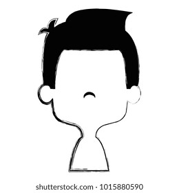 cute and little boy shirtless vector illustration design