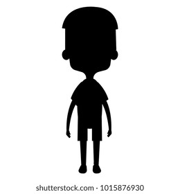 cute and little boy silhouette