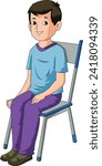 Cute little boy smiling and sitting on a chair