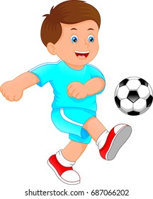 cute little boy soccer player