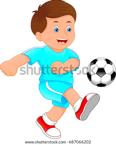 cute little boy soccer player