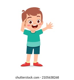 cute little boy stand and give salute pose