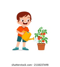 635 Watering tomato plant pot vector Images, Stock Photos & Vectors ...