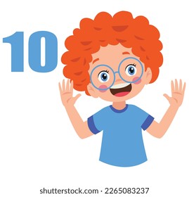 Un niño pequeño y lindo está estudiando matemáticas contando su dedo