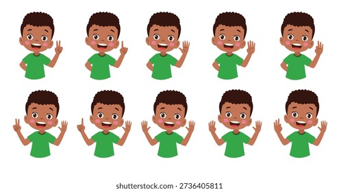 cute little boy is studying math by counting his finger