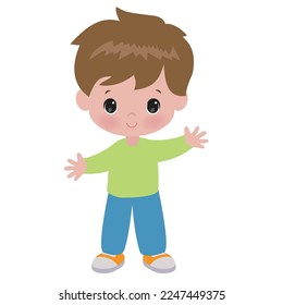 Cute kleine Junge, Vektorgrafik-Illustration