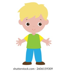 Cute little boy vector cartoon illustration