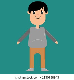  cute little boy vector character for animation or infographics