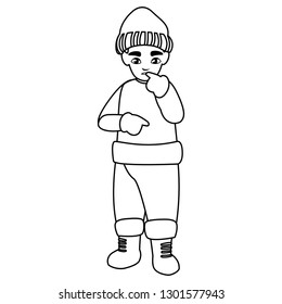 cute little boy with winter clothes