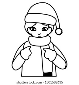cute little boy with winter clothes