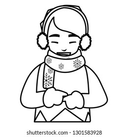 cute little boy with winter clothes