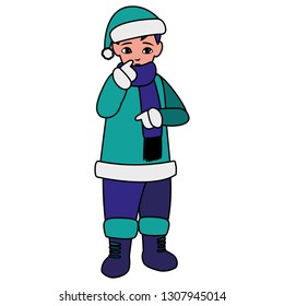 cute little boy with winter clothes