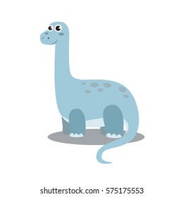 Cute Little Brontosaurus Vector Cartoon Illustration
