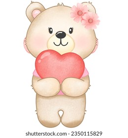 cute little brown bear used as an illustration
