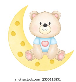 cute little brown bear used as an illustration
