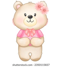 cute little brown bear used as an illustration
