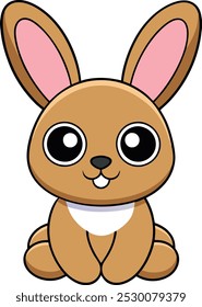 A cute little brown bunny illustration