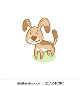 cute little brown dog vector