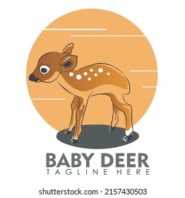 Cute little brown fawn logo