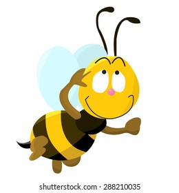 Cute little bumbling bee cartoon vector illustration.