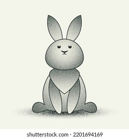 Cute little bunny. Abstract vector illustration