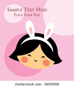 cute little bunny angel greeting