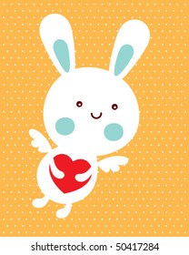 cute little bunny angel in valentine