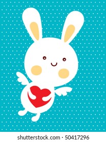 cute little bunny angel in valentine