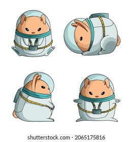 Cute little bunny astronaut collection