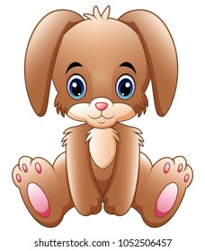Cute little bunny cartoon sitting