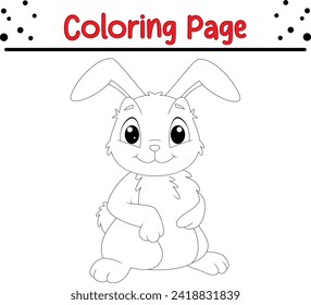 cute little bunny coloring book for kids. Wild animal coloring pages for children