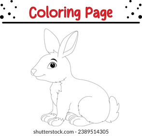 Cute little bunny coloring page. Easter coloring book for kids