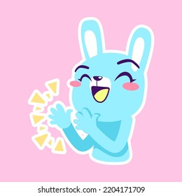 cute little bunny drawing cartoon, rabbit sticker