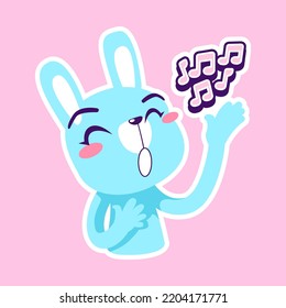 cute little bunny drawing cartoon, rabbit sticker