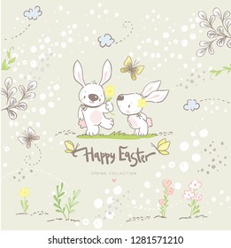 Cute little bunny/ happy easter card