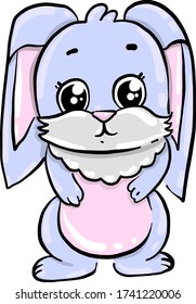 Pequeño conejito, ilustración, vector sobre fondo blanco