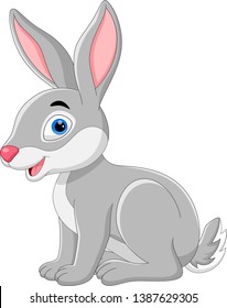 Cute Little Bunny Isolated On White Stock Vector (Royalty Free ...