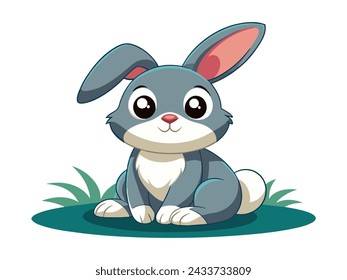 Cute little bunny isolated on white background