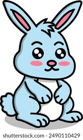 A cute little bunny kawaii style vector art