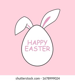 Cute little bunny mascot, can be used for Happy easter cards, invitiations, easter egg, happiness, joy EPS Vector 