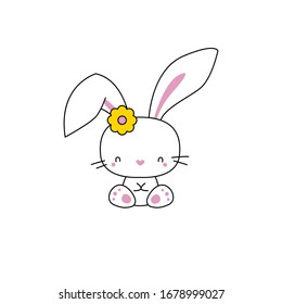 Cute little bunny mascot, can be used for Happy easter cards, invitiations, easter egg, happiness, joy EPS Vector 