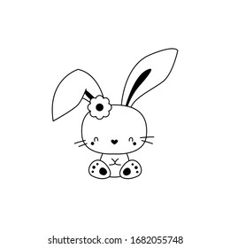 Cute little bunny mascot, can be used for Happy easter cards, invitiations, easter egg, happiness, joy EPS Vector 