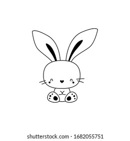 Cute little bunny mascot, can be used for Happy easter cards, invitiations, easter egg, happiness, joy EPS Vector 